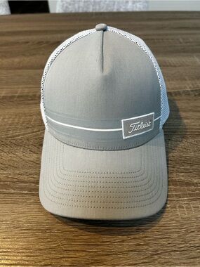 Titleist Light Gray and White Mesh Logo Trucker Hat